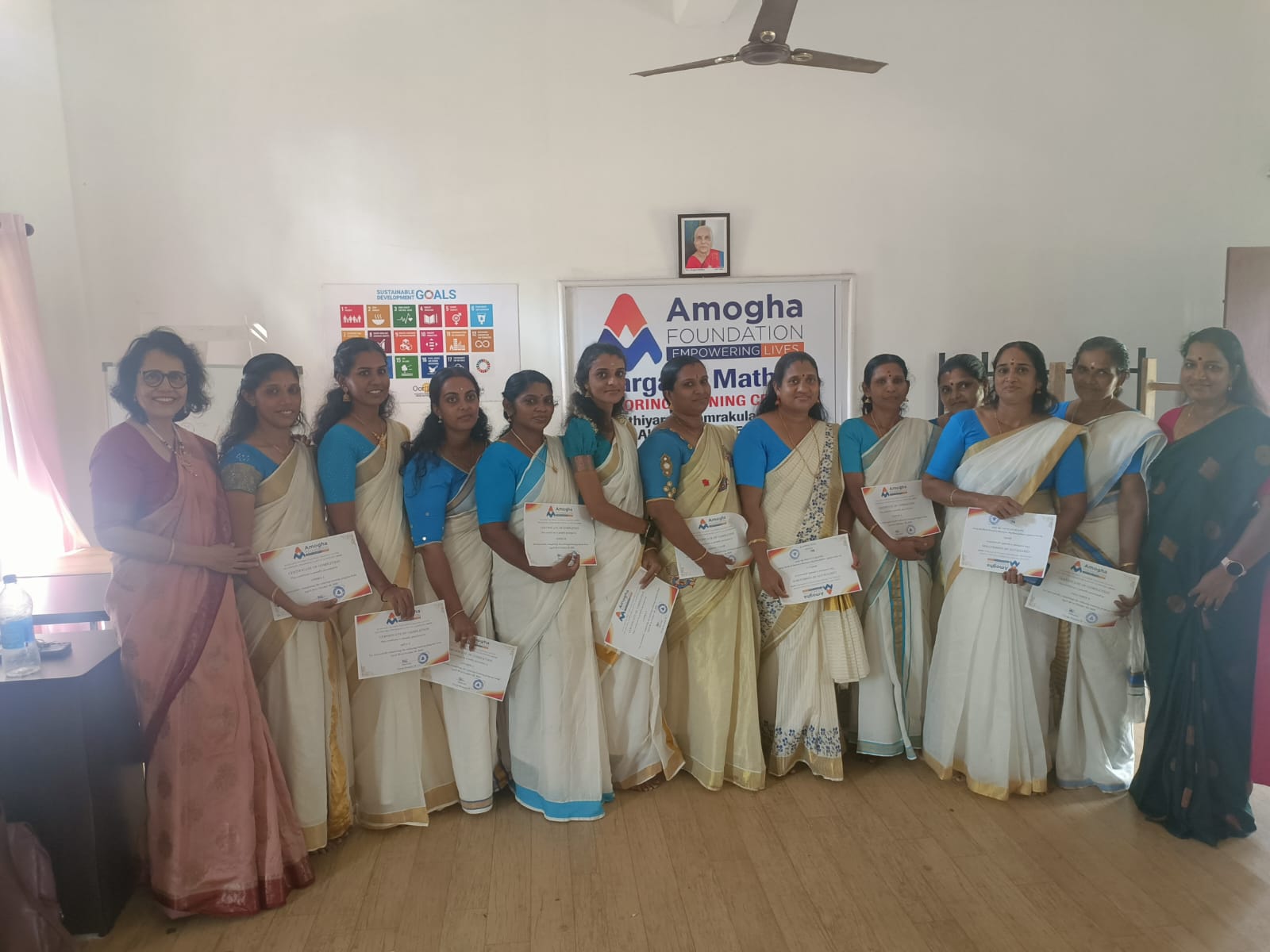 Amogha Foundation women empowerment program participants celebrating